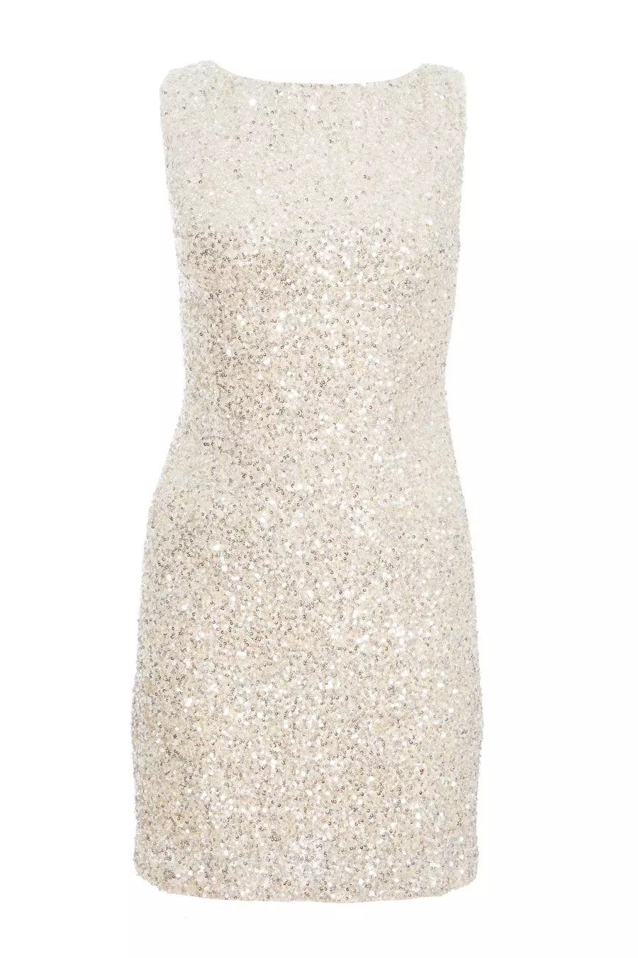 Isadora™ | Mini-robe à paillettes argentées et nœud