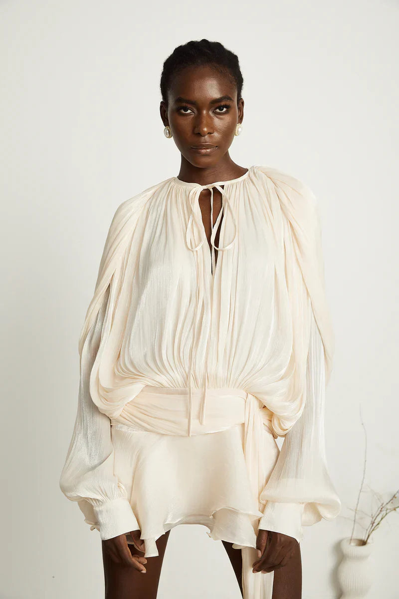 Apricot Luxe Flowy Mini Dress from Isadora London – airy summer outfit