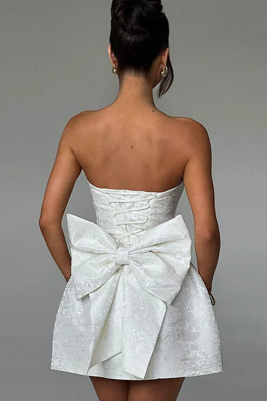 Isadora™ | Jacquard Bow Mini Dress