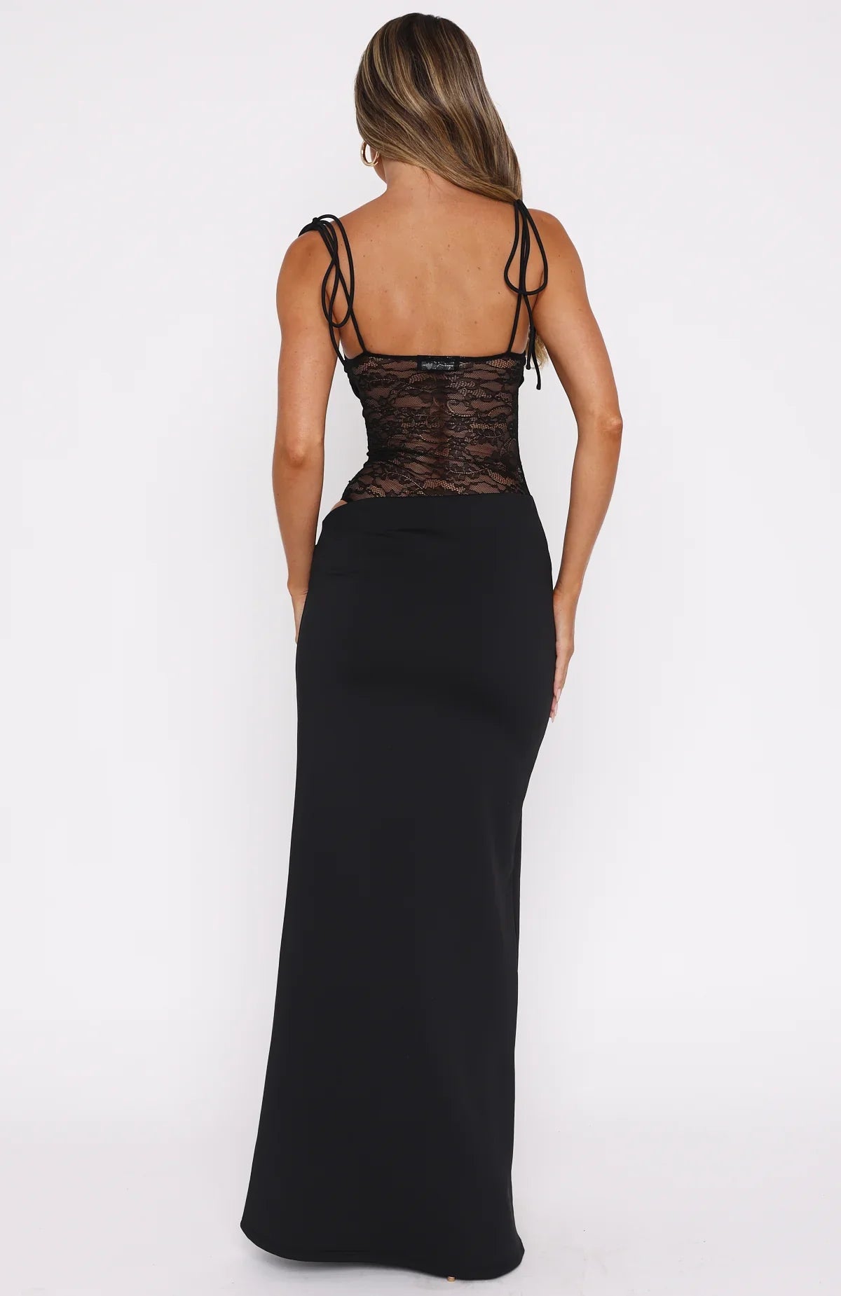 Melrose Maxi Dress with Lace Waist Detail | Isadora London Melrose Maxi Dress with Lace Waist Detail | Isadora London