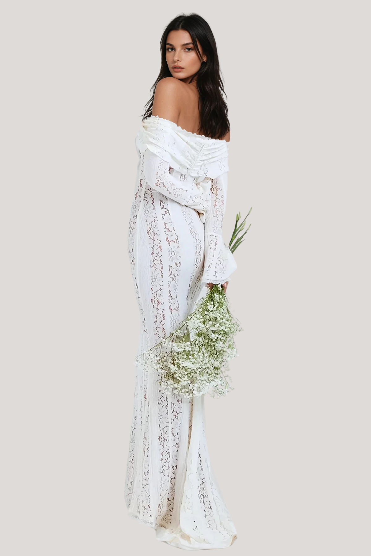 Lace Off-Shoulder Maxi Dress | Elegant Evening Gown Isadora London Lace Off-Shoulder Maxi Dress | Elegant Evening Gown Isadora London