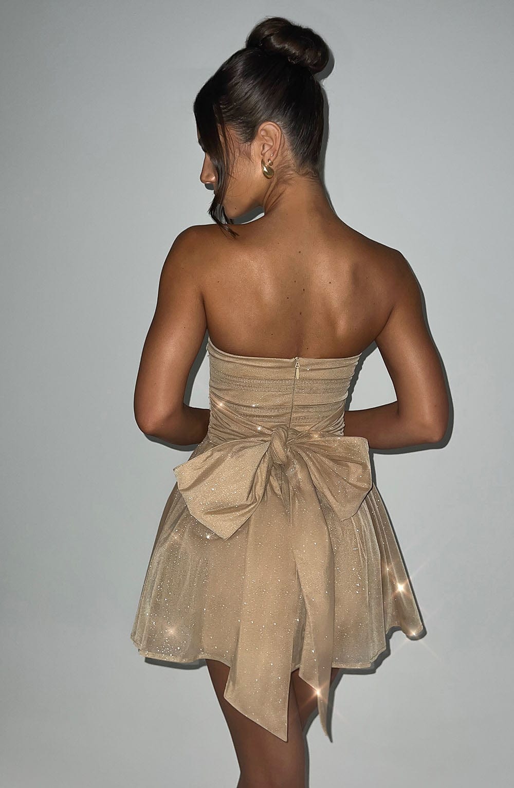 Isadora™ | Gold Sparkle Mini Dress