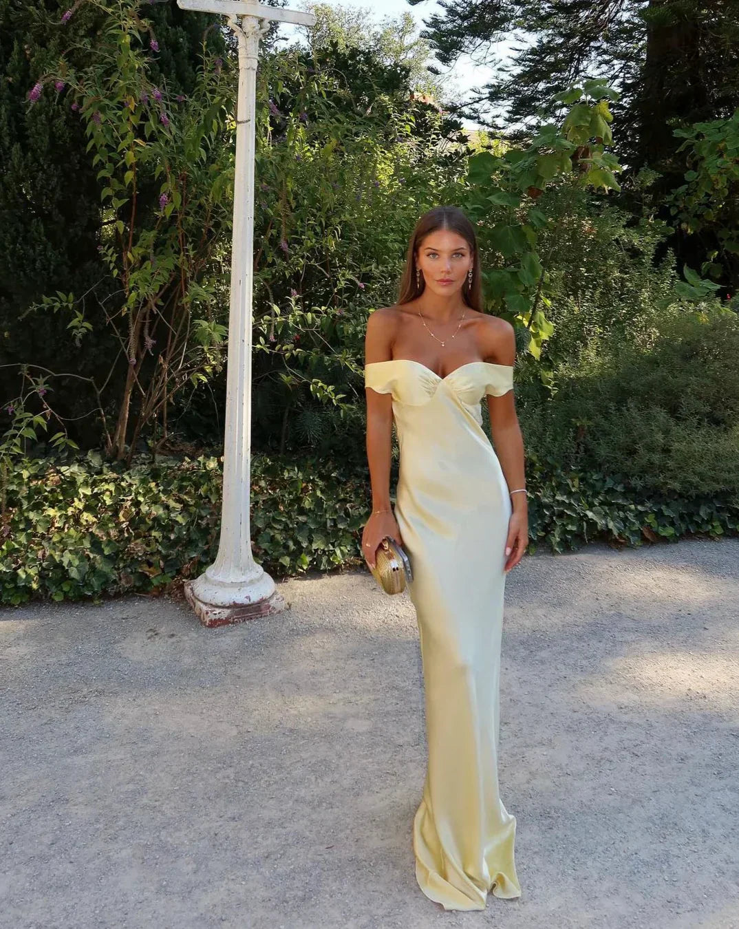 Isadora™ | Satin Backless Maxi Dress