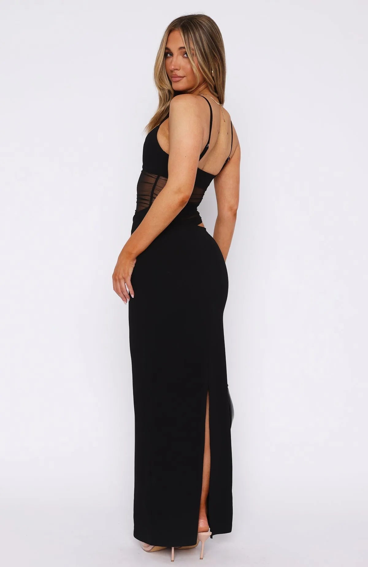 Isadora™ | Robe longue de soirée à empiècements transparents