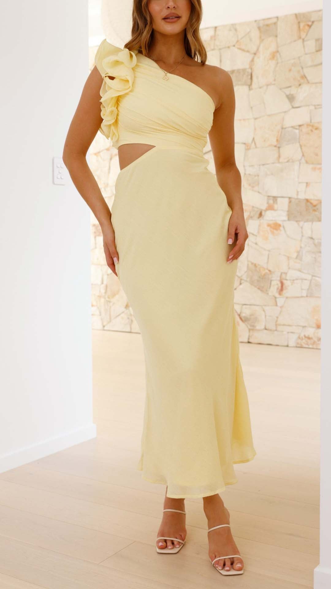 Isadora™ | One-Shoulder Cutout Maxi Dress