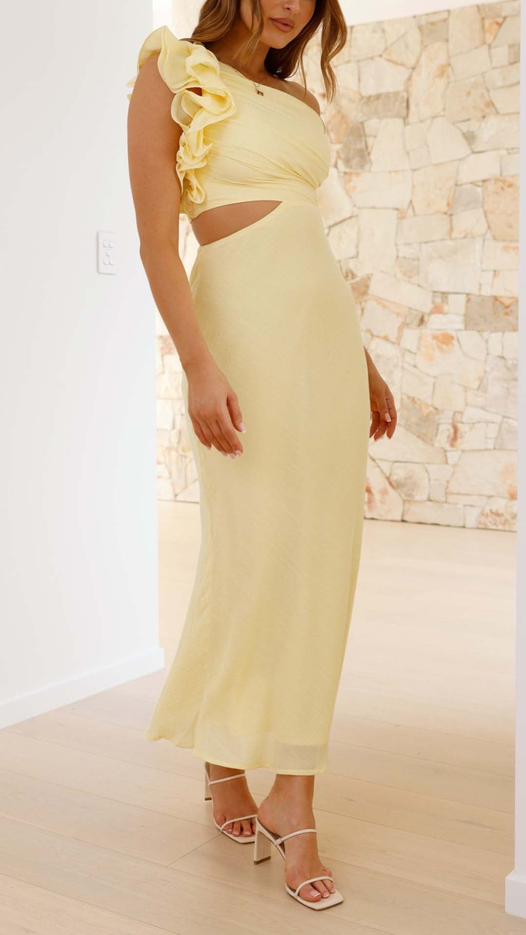 Isadora™ | One-Shoulder Cutout Maxi Dress