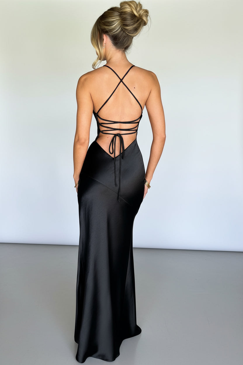Robe longue en satin Isadora™