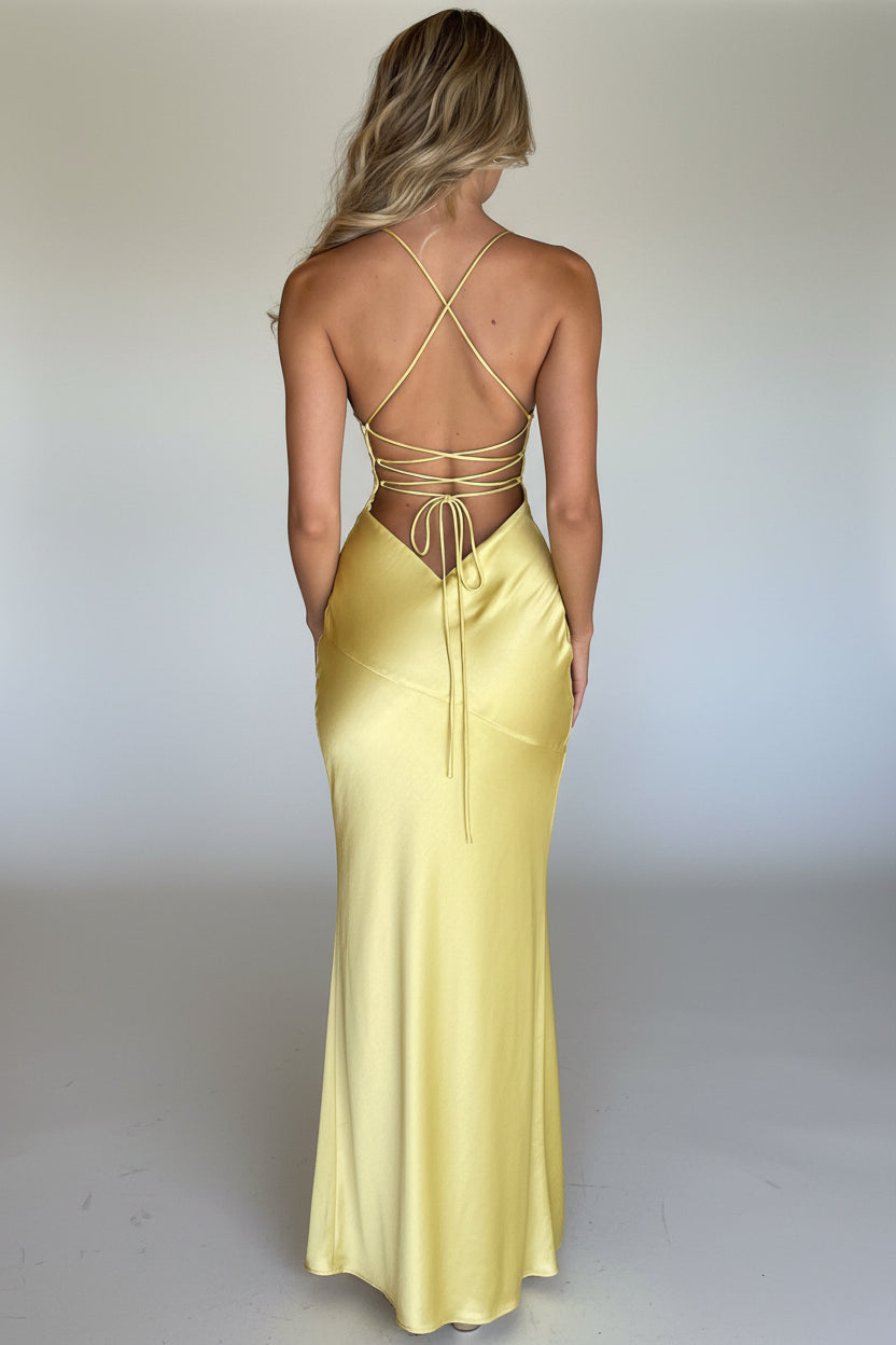 Robe longue en satin Isadora™