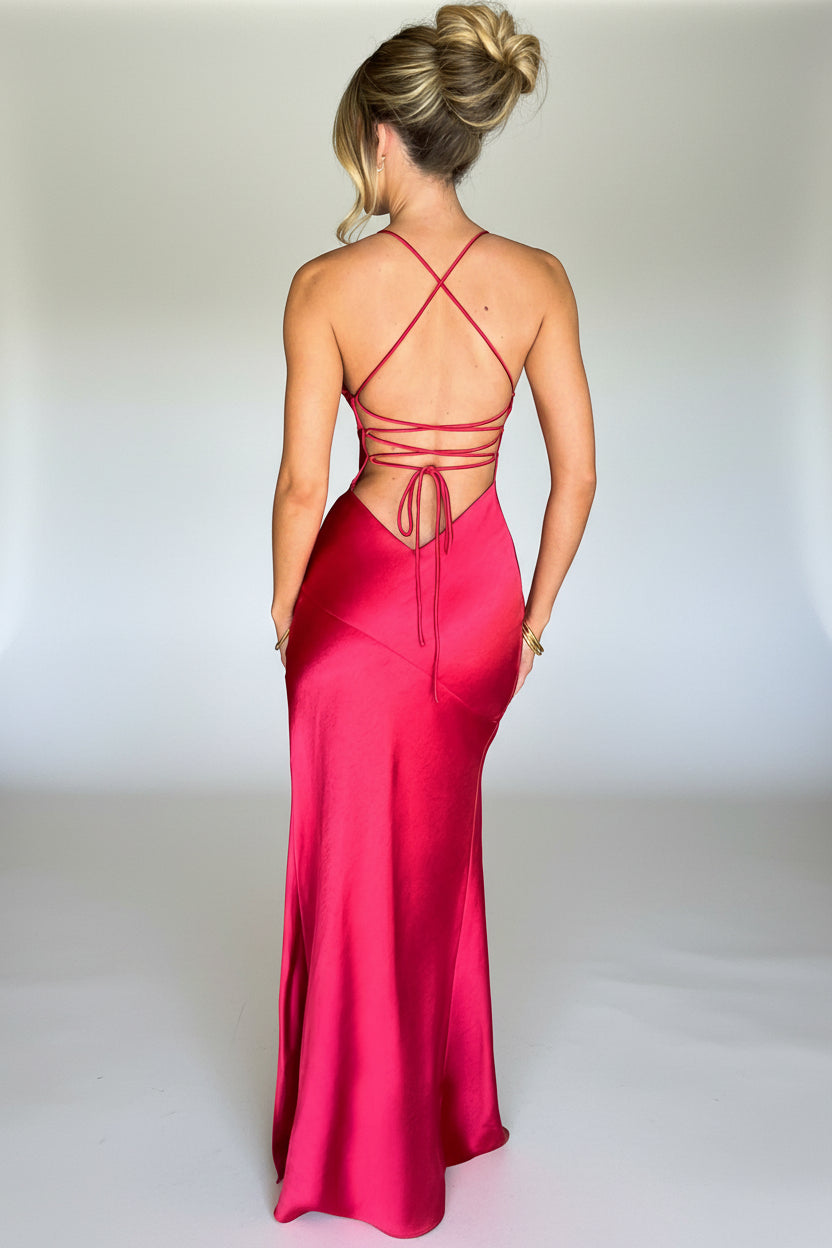 Robe longue en satin Isadora™