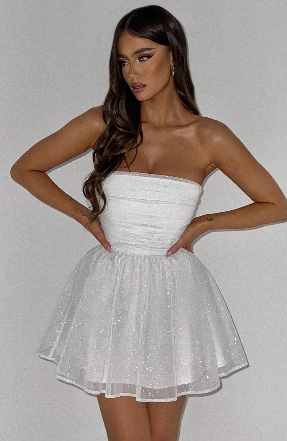 Isadora™ | Ivory Sparkle Mini Dress